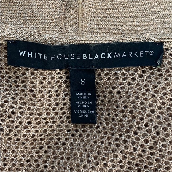 White House Black Market gold shimmer cardigan - S - Picture 7 of 8